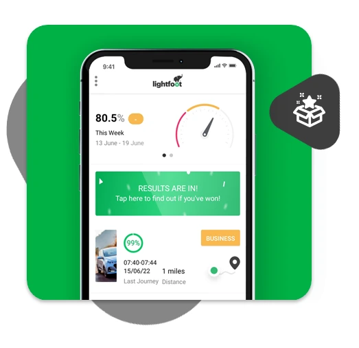 Our innovative system pairs an in-cab coaching device with a driver rewards app
